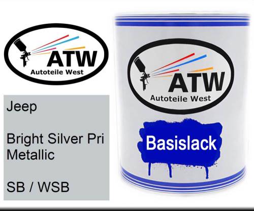 Jeep, Bright Silver Pri Metallic, SB / WSB: 1L Lackdose, von ATW Autoteile West.